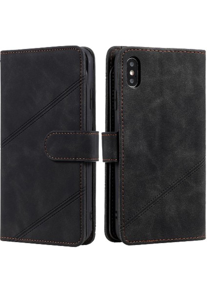 IPhone Xs Max Cüzdan Flip Folio Manyetik Pu Deri Bileklik (Yurt Dışından)
