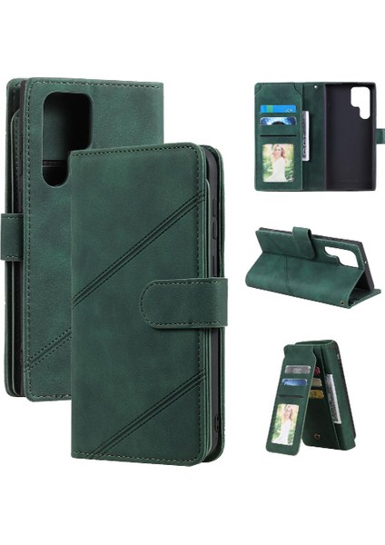 Samsung Galaxy S24 Ultra Cüzdan Kapak Için Kılıf Folio Pu Deri Manyetik (Yurt Dışından)