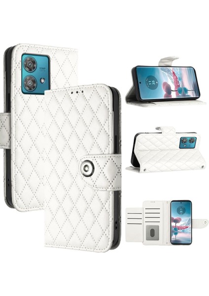 Motorola Kenar 40 Neo Kart Tutucu Cüzdan Kapak Bilek Şeridi Şık (Yurt Dışından)