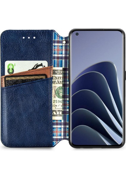 Oneplus 10 Pro Için Kılıf Moda Tasarım Deri Kılıf Cüzdan Fonksiyonu Çevirin (Yurt Dışından)