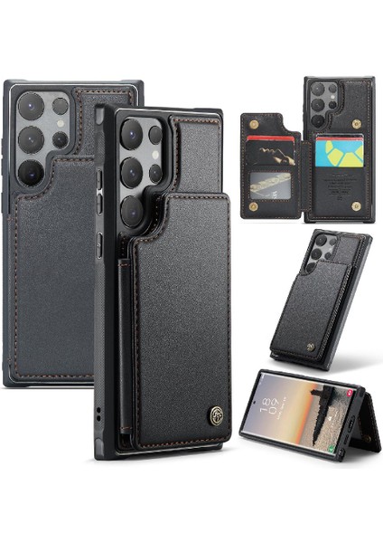 Samsung Galaxy S24 Ultra Kart Tutucu Pu Deri Için Caseme Cüzdan Kılıf (Yurt Dışından)