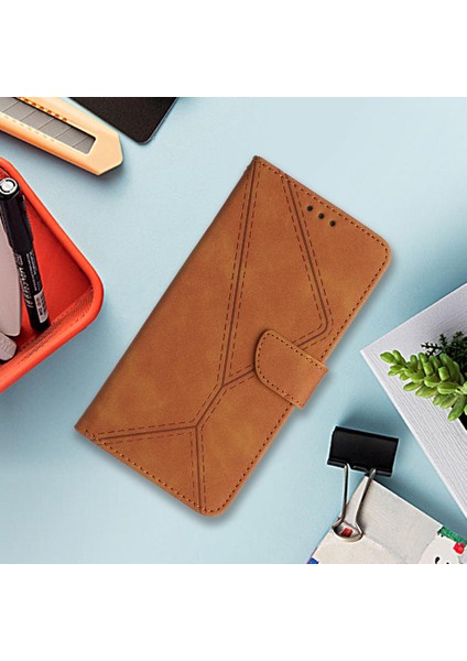 Xiaomi Redmi Için Not 13 Pro Artı Dikiş Kabartmalı Yumuşak Pu Deri (Yurt Dışından)