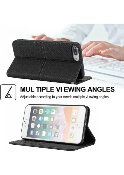 IPhone 8 Için Kılıf Artı Pu Deri Kapak Çevirin Folio Kitap El Cüzdan Kredi (Yurt Dışından)