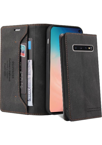 Samsung Galaxy S10 Artı Iki Kart Yuvaları Kickstand Premium Deri (Yurt Dışından)