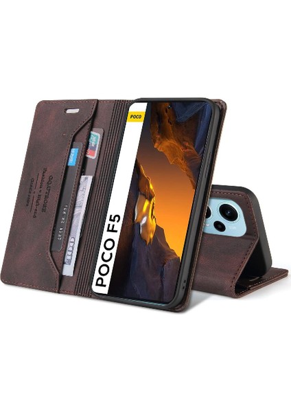 Xiaomi Poco F5 5g Için Iki Kart Yuvaları Premium Deri Kickstand (Yurt Dışından)