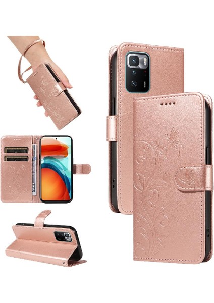 Xiaomi Poco X3 Gt Kabartmalı Kelebek ve El ile Kart Yuvası (Yurt Dışından)
