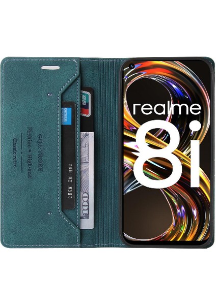 Realme 8i Iki Kart Yuvaları Premium Deri Premium Deri Için Kılıf (Yurt Dışından) fırsatları