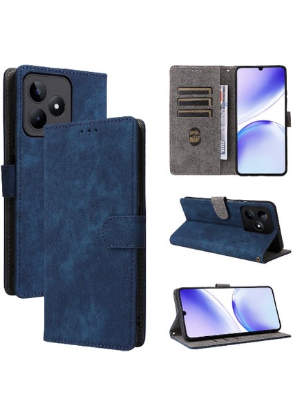 Realme C51 4g Kart Yuvaları Için Kılıf Kapak Manyetik Kapatma Flip Folio Cüzdan (Yurt Dışından)