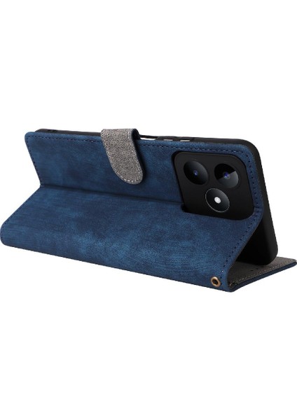 Realme C51 4g Kart Yuvaları Için Kılıf Kapak Manyetik Kapatma Flip Folio Cüzdan (Yurt Dışından)