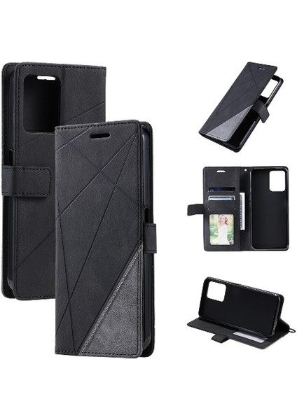 Realme C35 Pu Deri Manyetik Darbeye Kart Tutucu Kickstand Için Kılıf (Yurt Dışından)