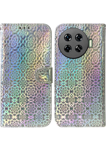 Tecno Spark 20 Pro Artı 4g Glitter Renkli Kart Yuvası Cüzdan Pu Için Kılıf (Yurt Dışından)