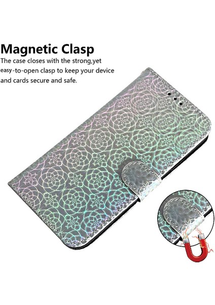Tecno Spark 20 Pro Artı 4g Glitter Renkli Kart Yuvası Cüzdan Pu Için Kılıf (Yurt Dışından)
