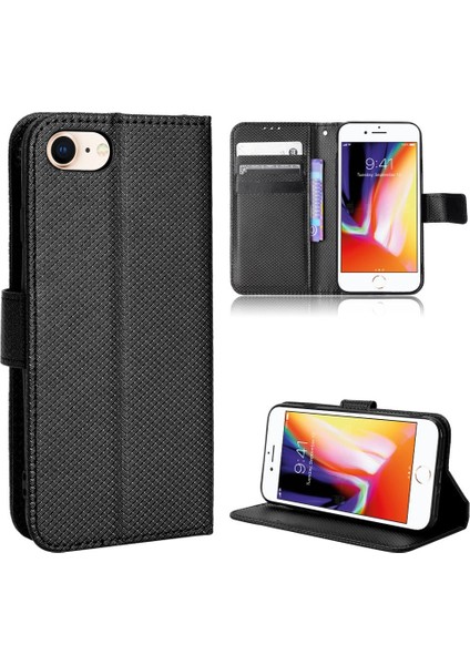 IPhone Se 2020/8/7 Için Kılıf Kapak Kickstand Manyetik Cüzdan Kart Tutucu (Yurt Dışından)
