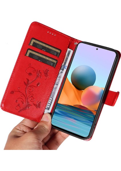 Xiaomi Redmi Için Not 10 Pro Kabartmalı Kelebek Yüksek Kaliteli Deri (Yurt Dışından)