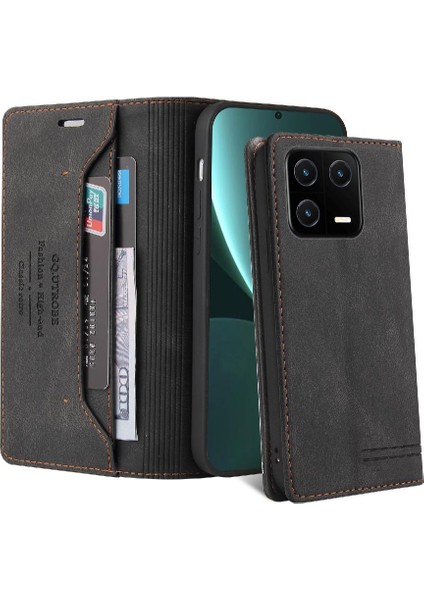 Xiaomi 13 Için Kılıf Iki Kart Yuvaları Premium Deri Premium Deri (Yurt Dışından)