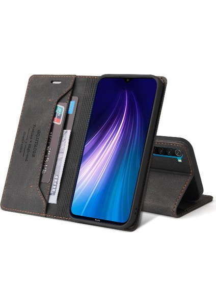 Xıaomı Redmi Not 8 Için Kılıf Kickstand Premium Deri Iki Kart Yuvaları (Yurt Dışından)