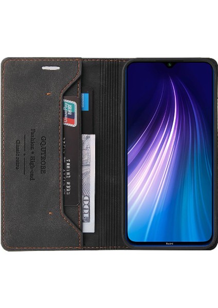 Xıaomı Redmi Not 8 Için Kılıf Kickstand Premium Deri Iki Kart Yuvaları (Yurt Dışından)