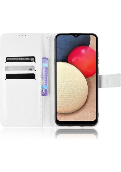 Samsung Galaxy A02S Manyetik Cüzdan Kapak Kickstand Kart Tutucu (Yurt Dışından)