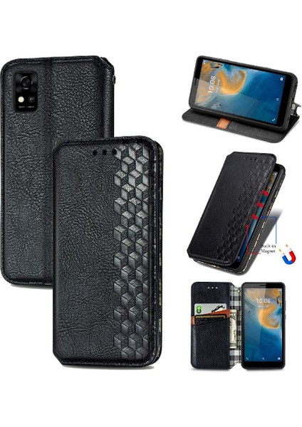 Zte Blade Flip Flip Kapak Zarif Iş Deri Kılıf Cüzdan (Yurt Dışından)