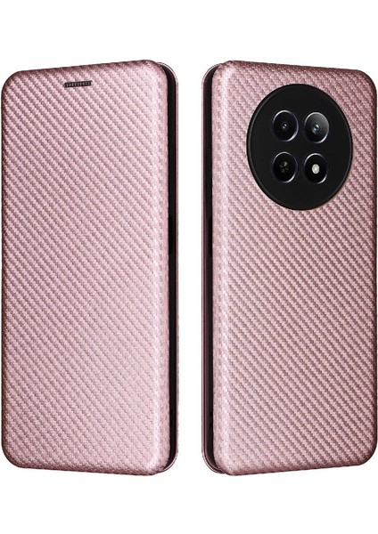 Realme 12 5g Tam Koruma Manyetik Karbon Fiber Kart Folio Için Kılıf (Yurt Dışından)