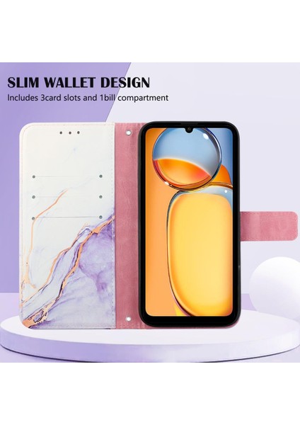 Mays Shop Xiaomi Redmi Için Kılıf Redmi 4g Cüzdan Pu Deri Kickstand Mermer Desen (Yurt Dışından)