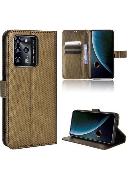 Zte Blade V30 Manyetik Cüzdan Kart Tutucu Kickstand Kapak (Yurt Dışından)