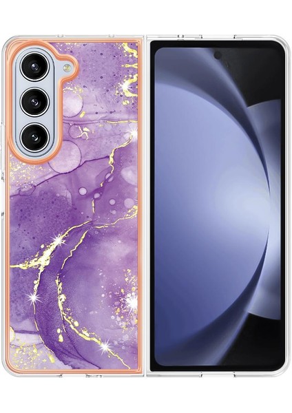 Samsung Galaxy Z Için Kılıf Fold 5 Yumuşak Tampon Mermer Desen Ince Tpu (Yurt Dışından)
