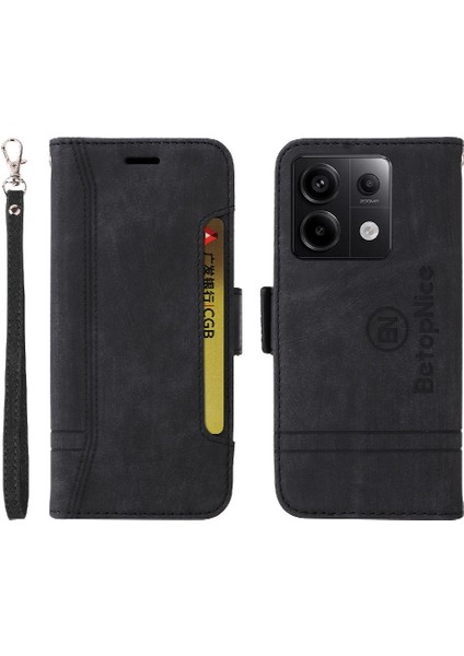 Xiaomi Redmi Için Not 13 Pro 5g Kart Yuvaları Tpu Deri Manyetik Kapak (Yurt Dışından)