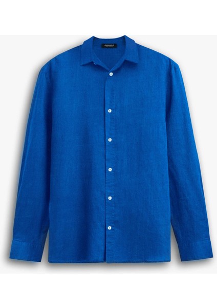 Oversize Basic Rahat Gömlek Mavi