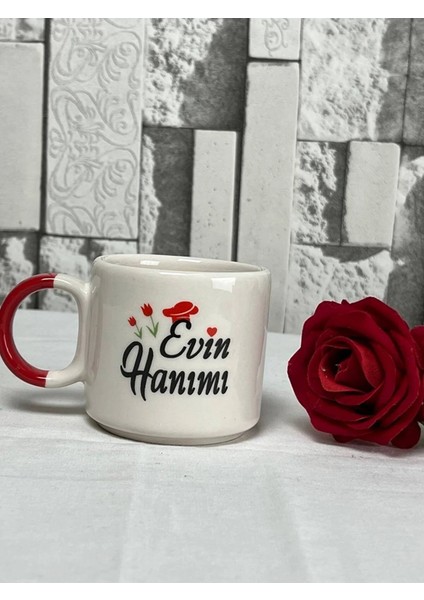 Çiftler İçin ,Evin Hanımı Evin Beyi Seramik 2'li El Yapımı Kupa Bardak