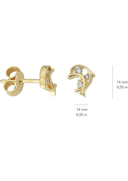 14 Ayar Altın Taşlı Yunus Küpe 1 gr fiyatları