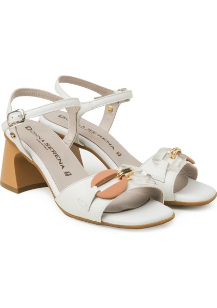 Kadın Sandalet 5P5114DP Donna Serena 5114 Softnıl Pelle Bianco modelleri