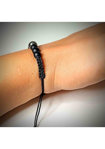 Hematit-Oniks Kombin Makrome Örgü Doğal Taş Bileklik fırsatları