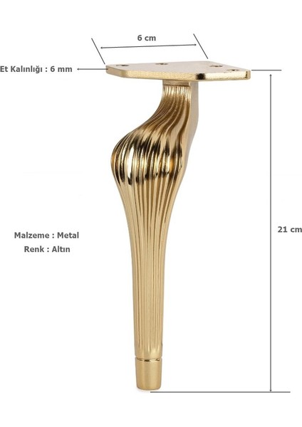 Ottoman Lüx Metal Ayak 21 cm Altın Mobilya Koltuk Ayağı fiyatları