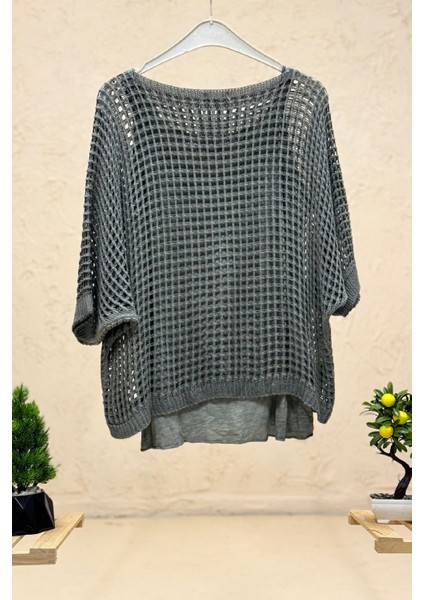 Içi Atletli Oversize File Ithal Bluz