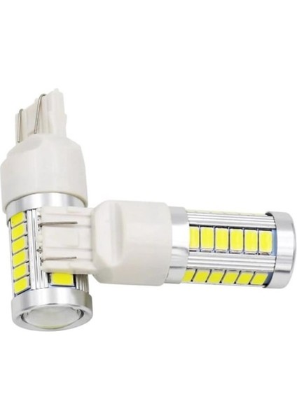 2 Adet T20 LED Ampul Mercekli 33 Ledli Çift Duy Beyaz