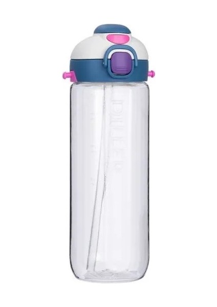 Diller D-68 Pipetli Su Matarası 780ML Şeffaf