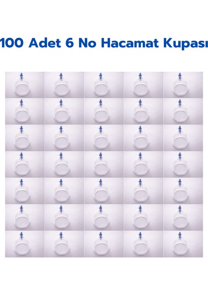 100 Adet 6 Numara Hacamat Kupası