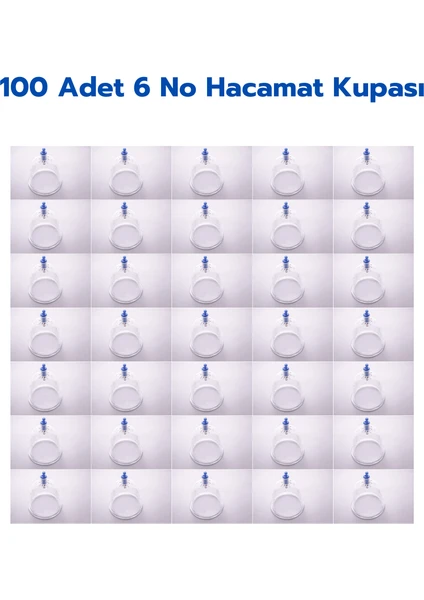 100 Adet 6 Numara Hacamat Kupası