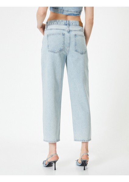 Düz Paça Kot Pantolon Yüksek Bel Cepli - Nora Longer Straight Jeans