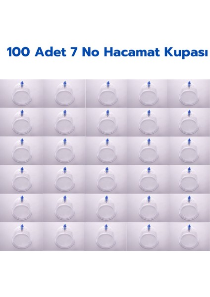 100 Adet 7 Numara Hacamat Kupası