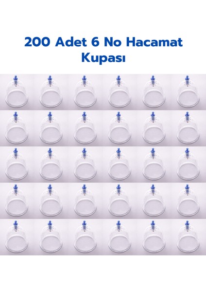 200 Adet 6 Numara Hacamat Kupası