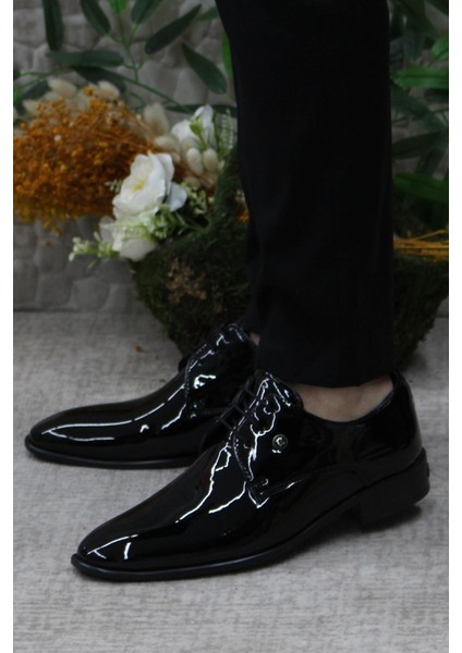 7030-1 Siyah Rugan Damat Ayakkabısı Takım Ayakkabısı Erkek Klasik Ayakkabı modelleri