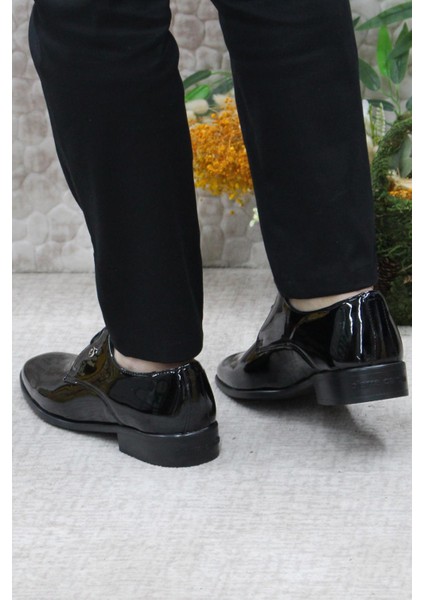 7030-1 Siyah Rugan Damat Ayakkabısı Takım Ayakkabısı Erkek Klasik Ayakkabı fırsatları