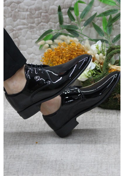 7030-1 Siyah Rugan Damat Ayakkabısı Takım Ayakkabısı Erkek Klasik Ayakkabı indirimleri