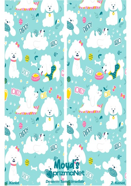 Tatlı Köpek Desenli Baskılı Çocuk ve Bebek Odası Fon Perdesi 2 Kanat - Prd-25 modelleri