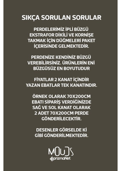 Krem El Yazısı Desenli Süet Oturma Odası Salon Fon Perde Ekstrafor Büzgü 2 Kanat PRD-1096