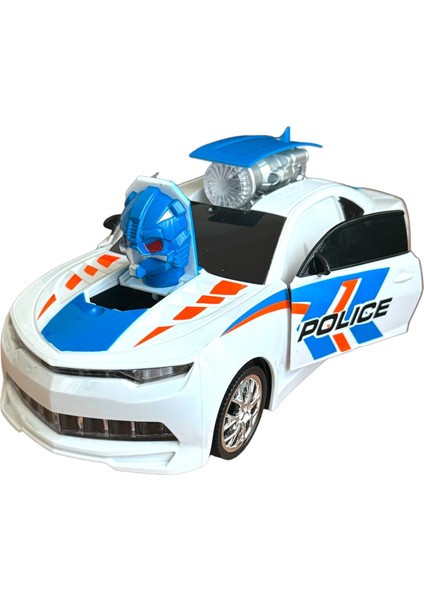 Transformers Polis Arabası Sesli Işıklı Pilli Çarp Dön