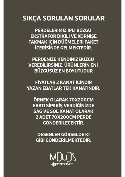 Krem El Yazısı Desenli Süet Oturma Odası Salon Fon Perde Ekstrafor Büzgü 2 Kanat PRD-1096
