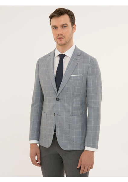Erkek Açık Mavi Slim Fit Ceket 50229422-VR003